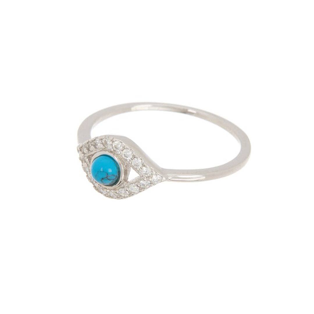 Adornia – Engroshandel Ring med sten – Evil Eye Ring sølv1