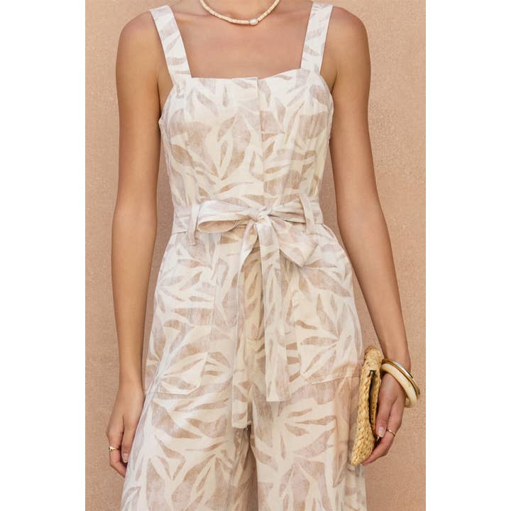 SEASHORE Driftwood Dreams Straight Neck Wide Leg Jumpsuit for wholesale on Faire5