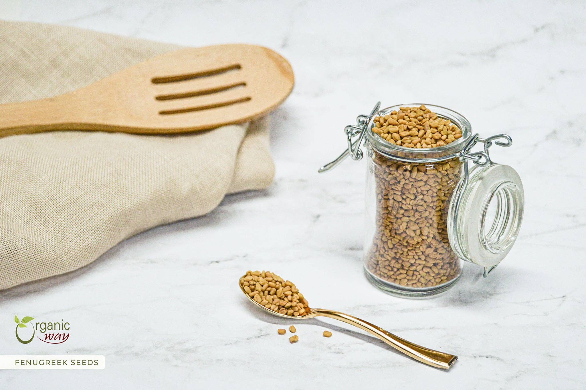 Organic Way LLC - Wholesale Plant Seeds - Fenugreek / Methi Seeds Whole (Trigonella Foenum) - Kosher & USDA Certified | Vegan, Non-GMO & Gluten Free | Tested for Heavy Metal and Purity | 100% Raw from India2