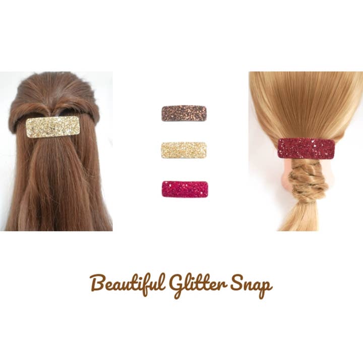 Glitter Snap Clips | Glitter Barettes | Fringe Clips for wholesale by littletwinkleco