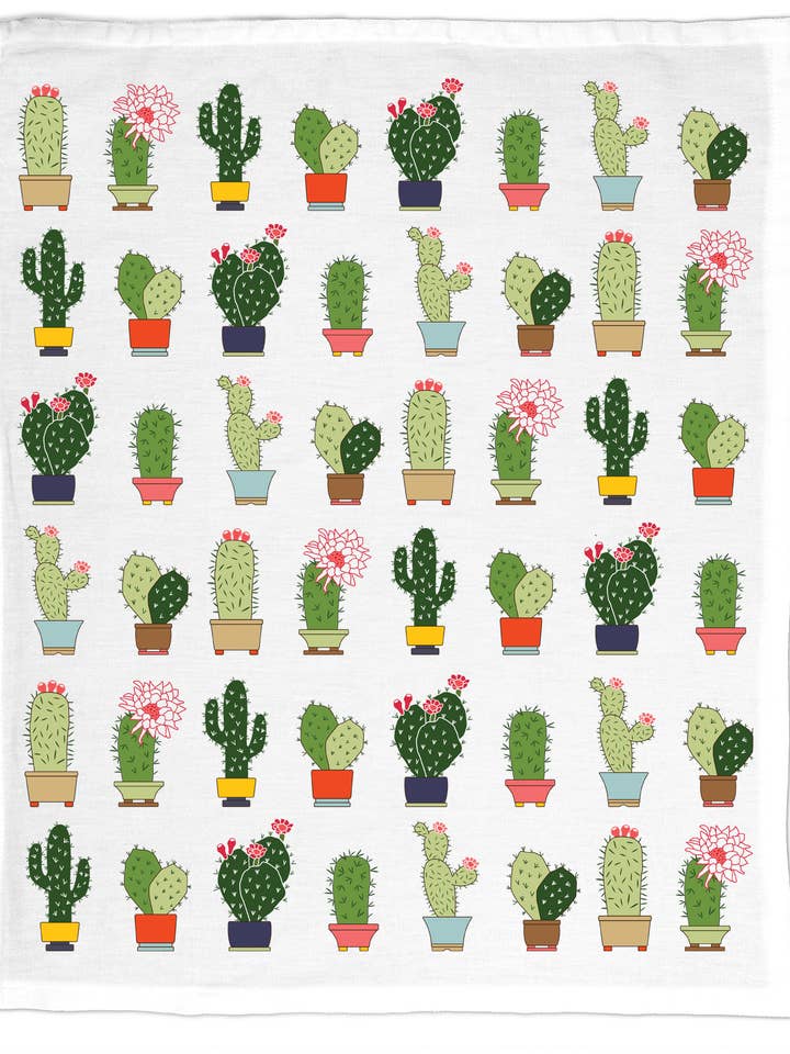 Cacti, Organic Cotton Tea Towel - NEW Western & Garden for wholesale by Coast & Cotton
