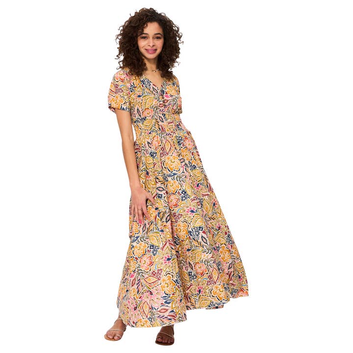 VESTIDO DE VERANO LARGO MANGAS CORTAS MAXI8044C para venta al por mayor de Aller Simplement