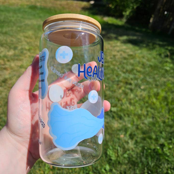 Floating Frogs - Wholesale Drinking Glass/Cup - Jeffy's Healing Tonic Glass Can2