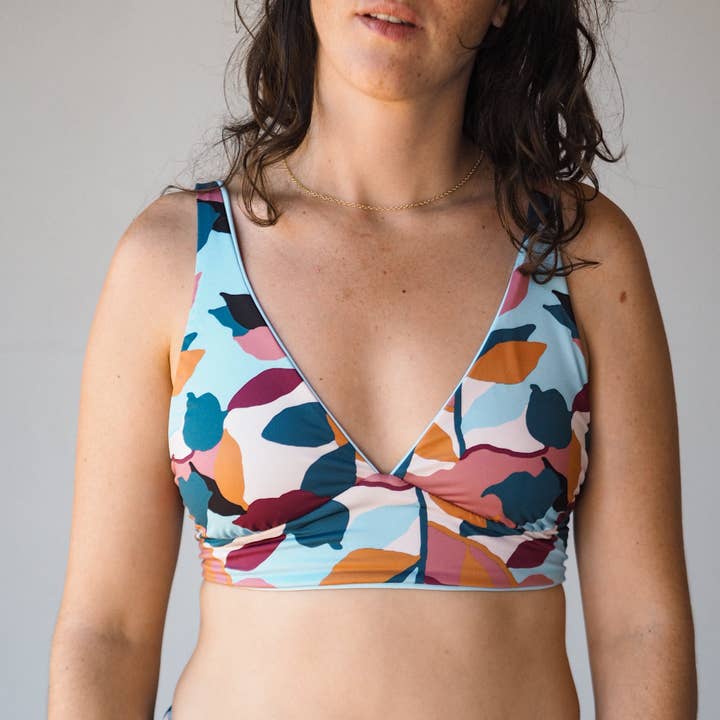 Top Camuflagem Maja e Skyblue por atacado de Marveca Beachwear