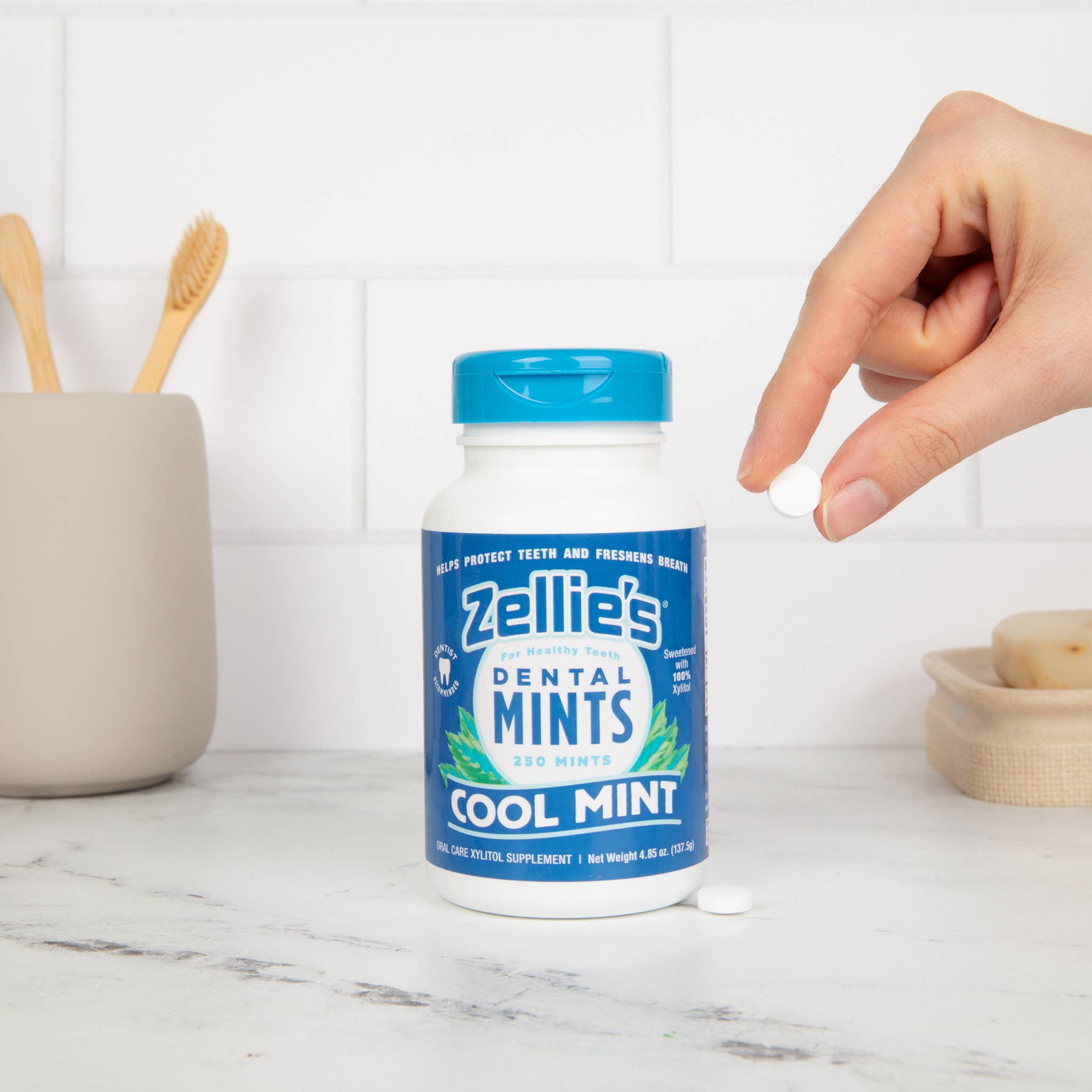 Wholesale Zellie's Xylitol Dental Mints - Cool Mint 250ct Jar for