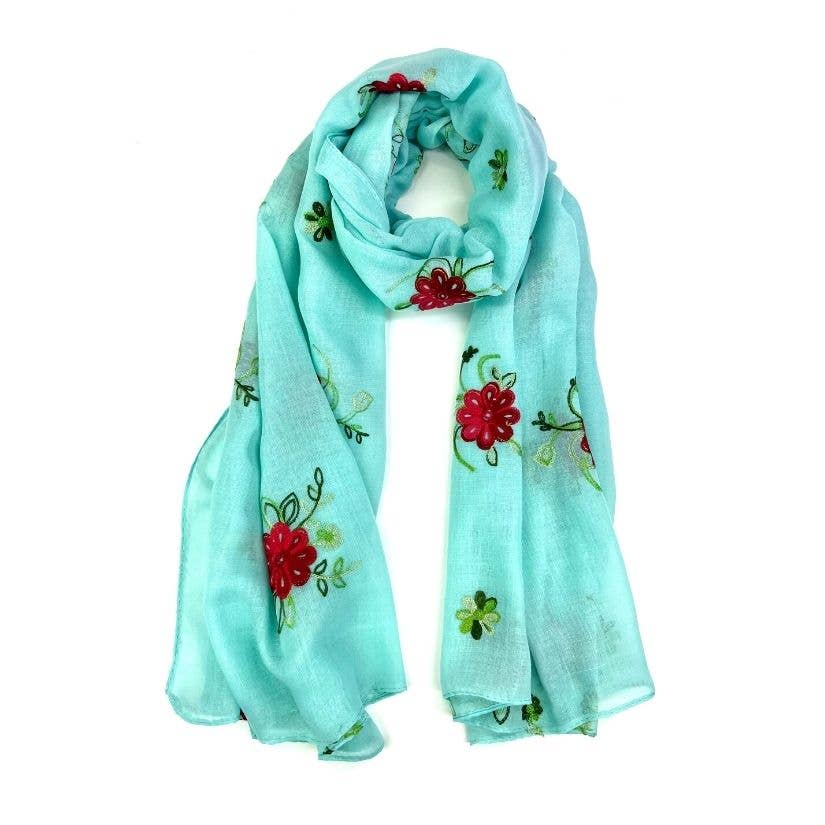 Humble Hilo – Engroshandel Tørklæde - Dame – Humble Hilo Broderet tørklæde/sjal med blomster20