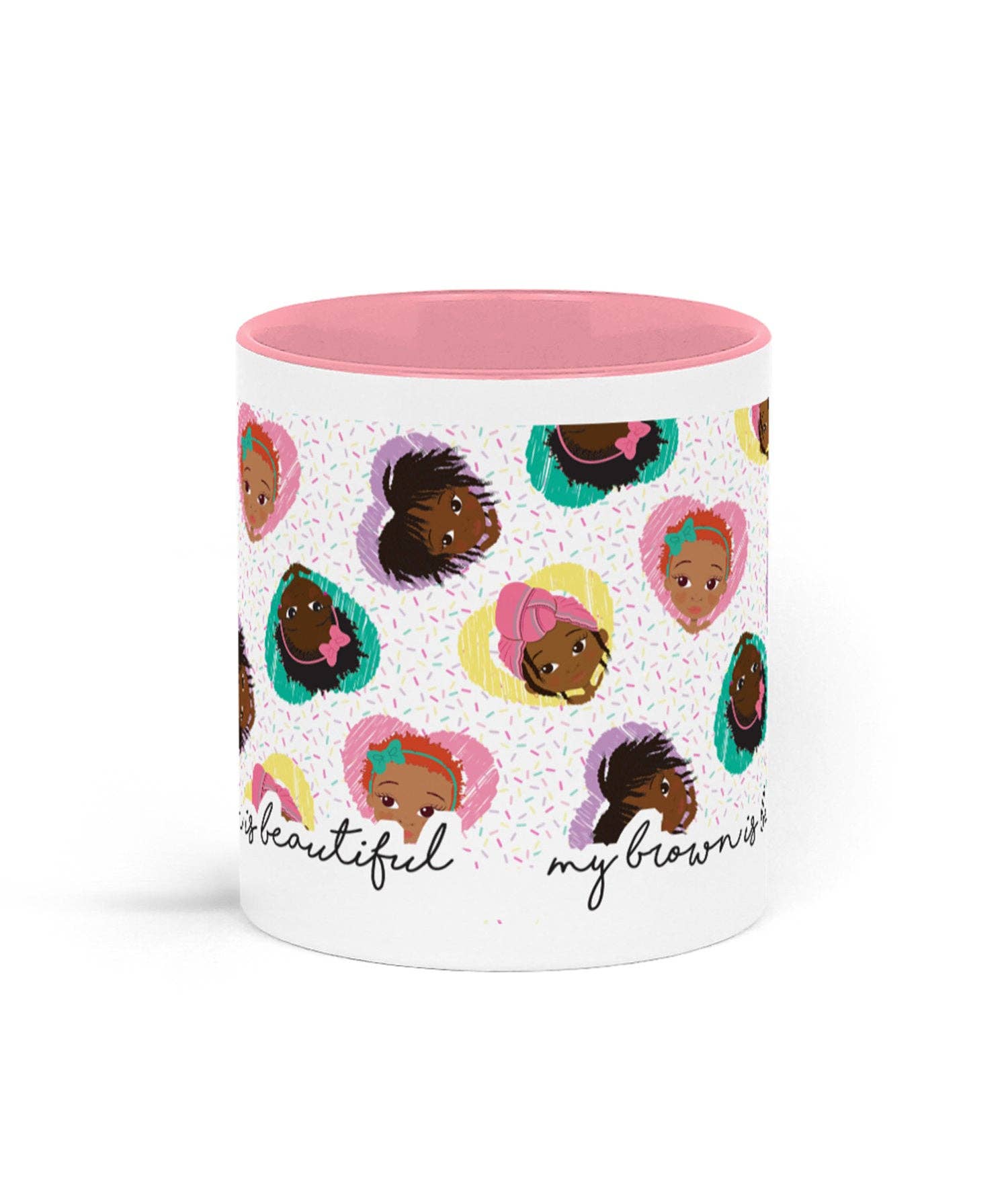 SPRINKLES GIRLS CERAMIC MUG PINK | Fefus Designs for wholesale on Faire1