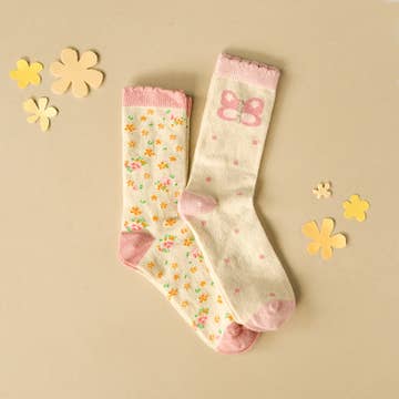 Tiny Blossom Butterfly 2 Pack Socks Tiny Blossom Butterfly 2 Pack Socks