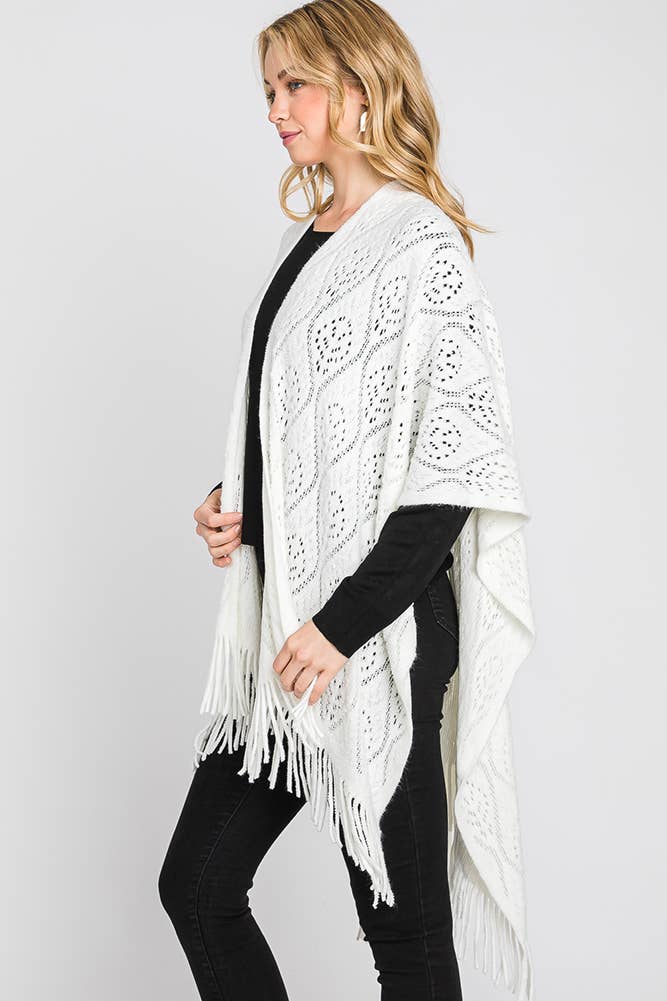 Hana - Wholesale Cardigan - Dames - Paisley Pattern Fringe Ruana5