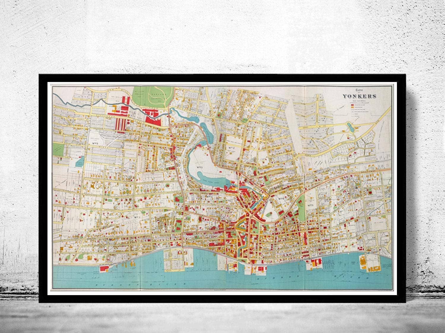 OldCityPrints - Old Maps and Posters - Wholesale Art Print - Old Map of Yonkers City 1893 Vintage Map | Vintage Map Wall Art Print0