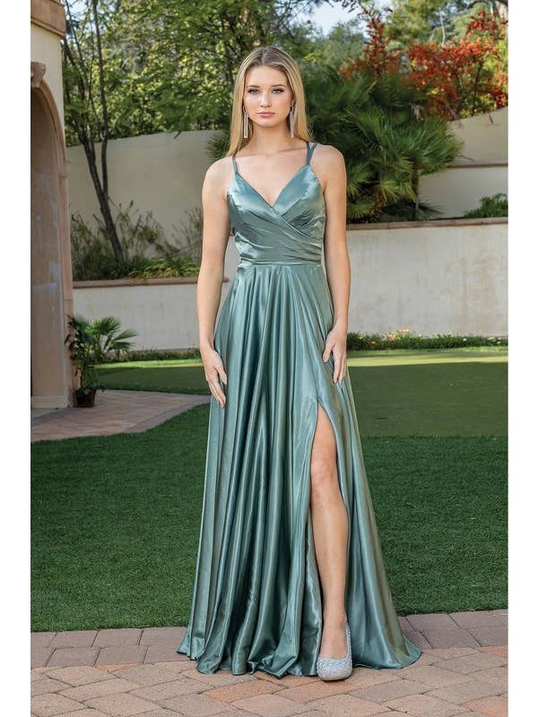 Dancing Queen Dress - Wholesale Gown - Women's - High Leg Slit Prom Dress #46