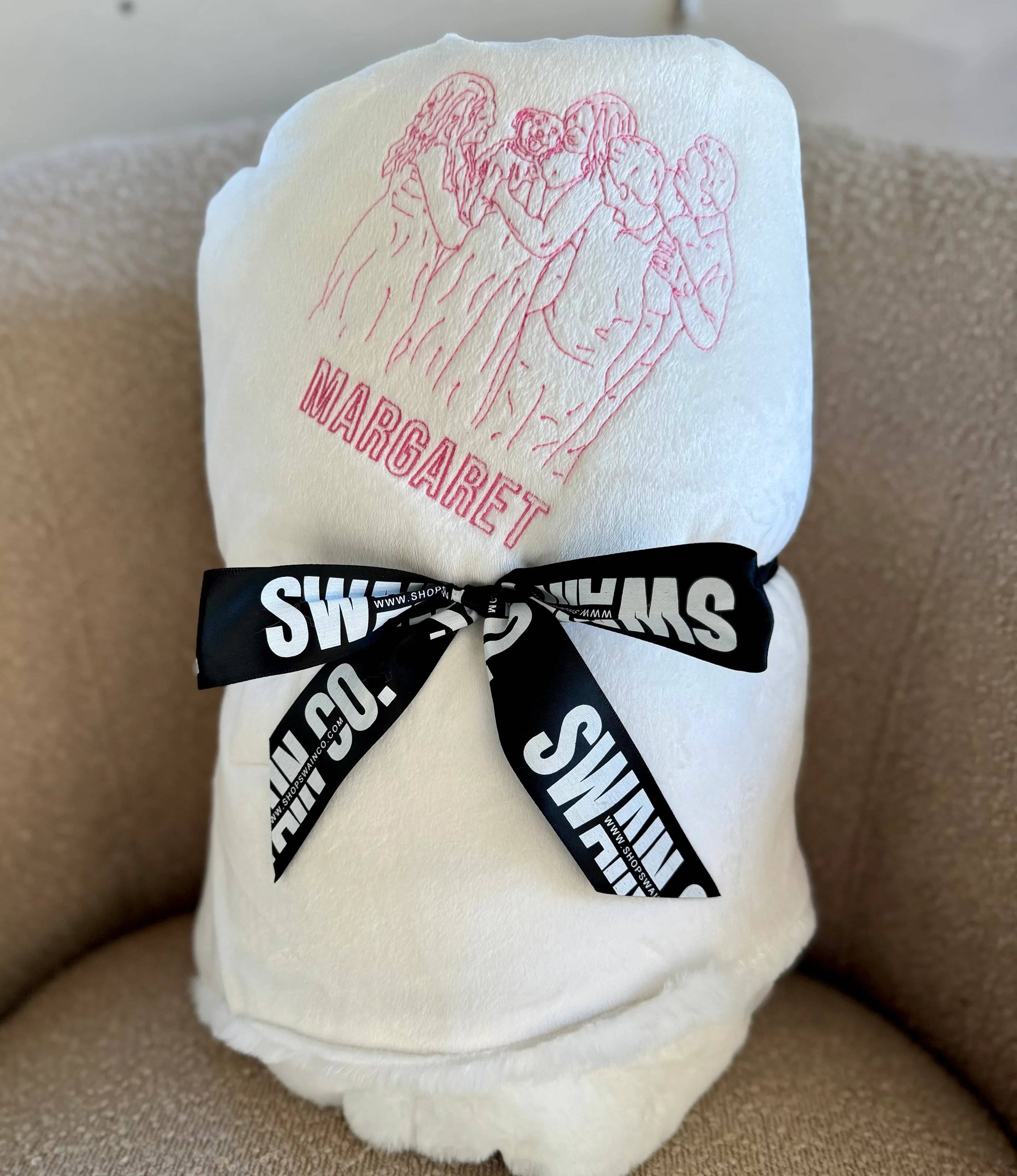 Swain Co. Embroidery & Press - Wholesale Receiving Blanket - Baby - Super Soft Embroidered Minky Blanket | Embroidered Photo Blanket | Family Photo Keepsake | Pet Remembrance1