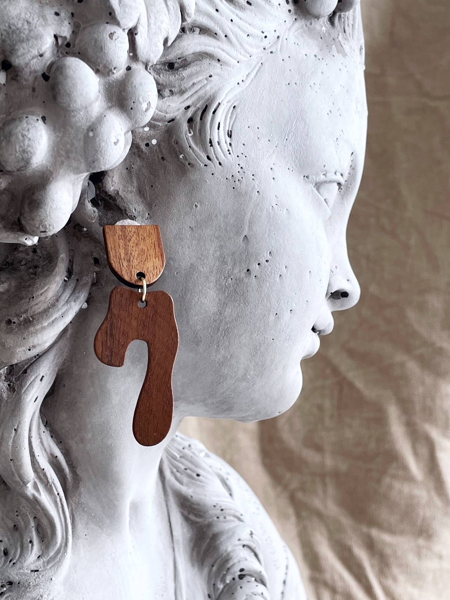 Pearl and Ivy Studio - Wholesale Dangle Earrings - Natural wood geometric shape earrings - Ridge2