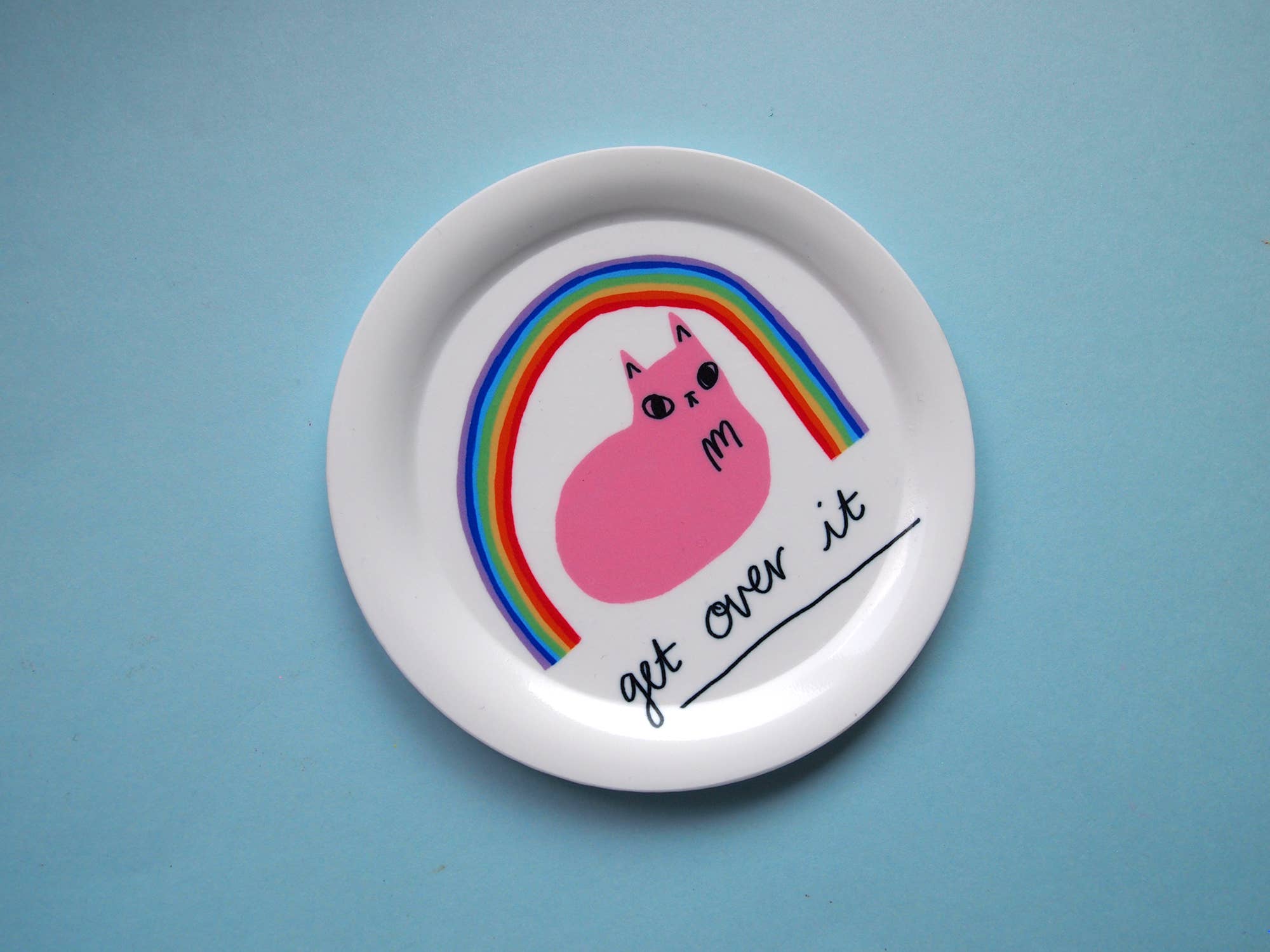 I LIKE CATS - Wholesale Jewelry Dish - Cat and rainbow trinket dish, ring dish, coaster1