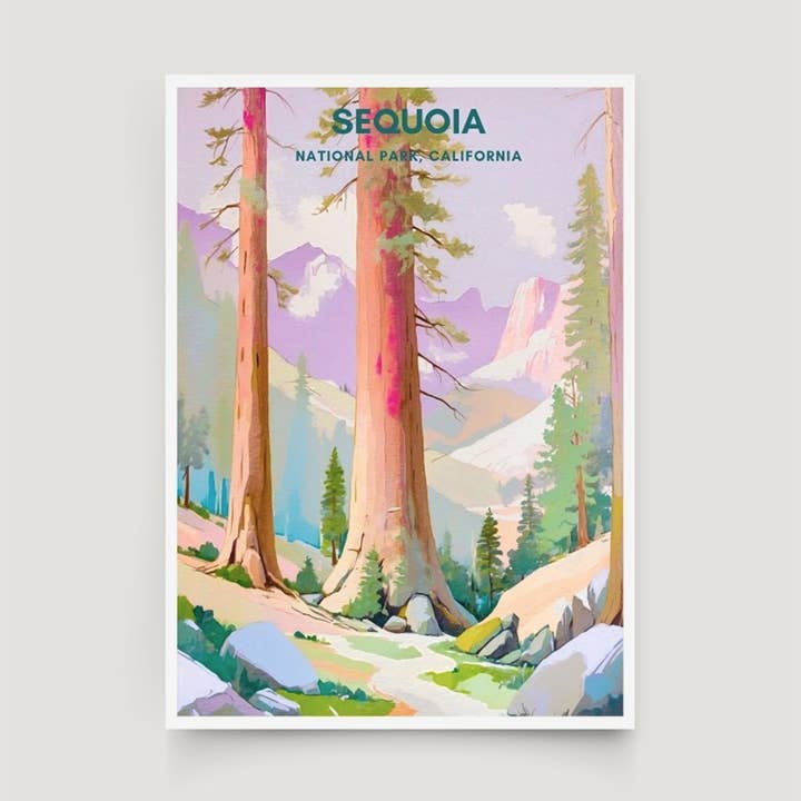 Sequoia National Park Print | California Travel Poster for wholesale by Across Our Land