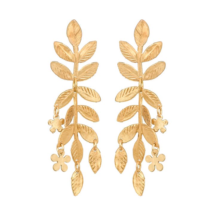 Fairy Garden Leaf Earrings for wholesale by We Dream in Colour