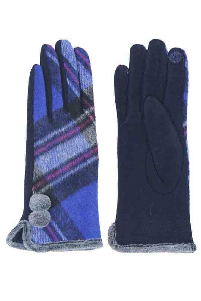 Hana - Wholesale Gloves - Women's - Plaid and Check Smart Touch Gloves2