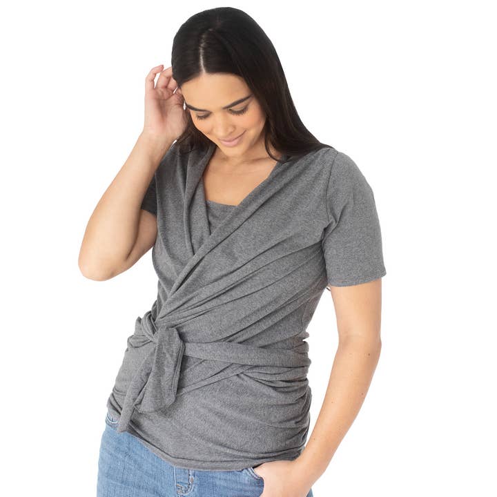 Kindred Bravely - Wholesale Nursing Top - Maternity - Organic Cotton Skin to Skin Wrap Top Postpartum