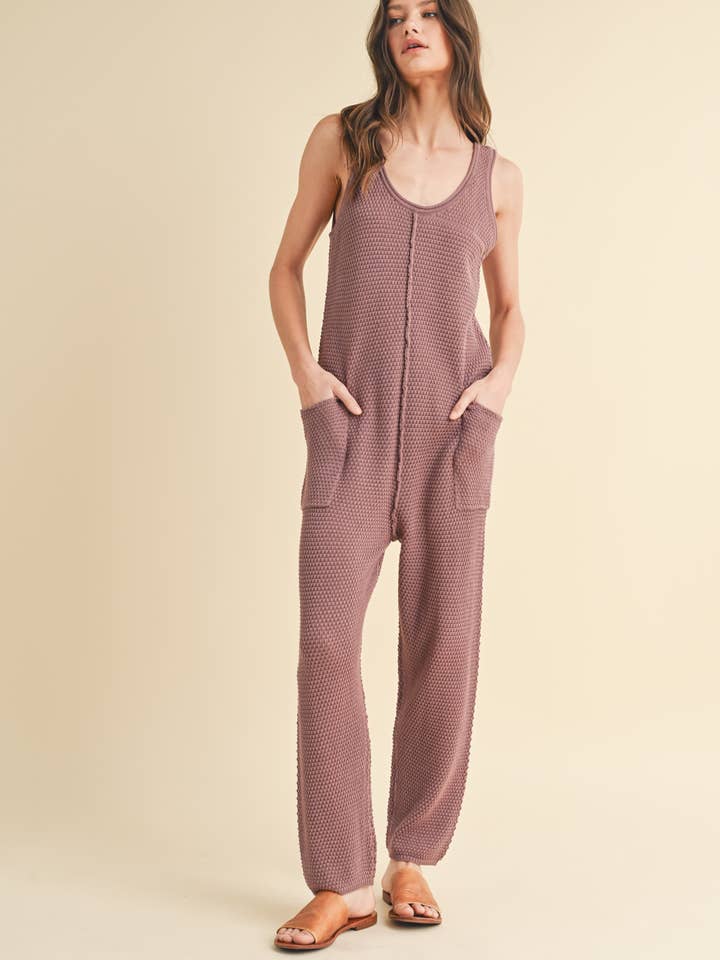 SWEATER JUMPSUIT WITH POCKETS / WL24-8517 for wholesale by Wishlist Apparel