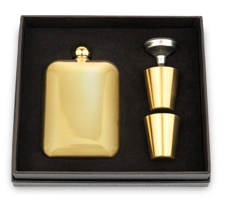 Weddingstar Inc. - Wholesale Flask - Round Edged Hip Flask Gift Box Set - Blank2
