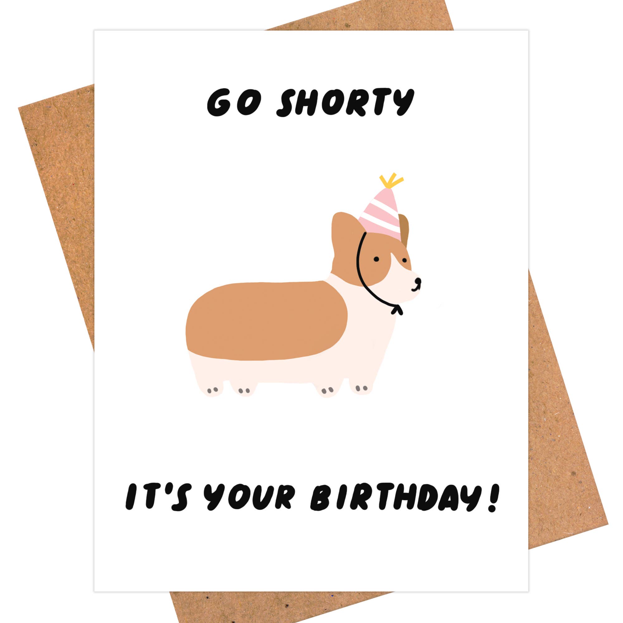 iej studio - Wholesale Birthday Card - Shorty Birthday, Corgi Birthday Card