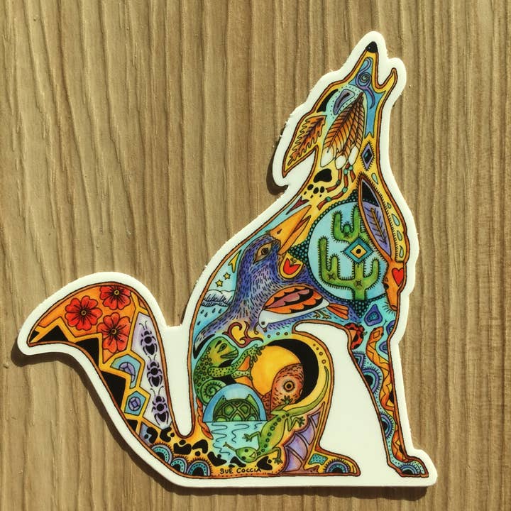 EarthArt International - Wholesale Sticker - Coyote Sticker