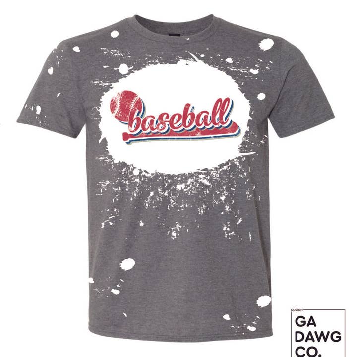 Vintage Dye Sublimation Bleached T-Shirt - Baseball for wholesale by Georgia Dawg Co.