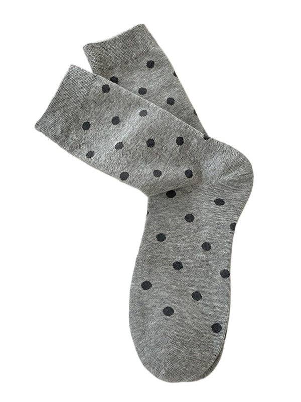 Funkyrel® Atzbranding Limited - Wholesale Socks - Women's - Rufia - Gray Floral Bow Mid-Calf Socks for Women0