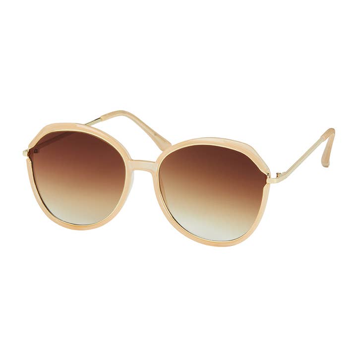 Blue Gem Sunglasses Inc - Wholesale Sunglasses - Women's - 1306 NEW Jade - Round Metal Inlay Women's Sunglasses 4