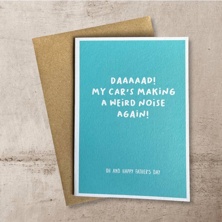 Weird noise - Funny Father's Day card for wholesale by Back To The Drawing Board Illustration
