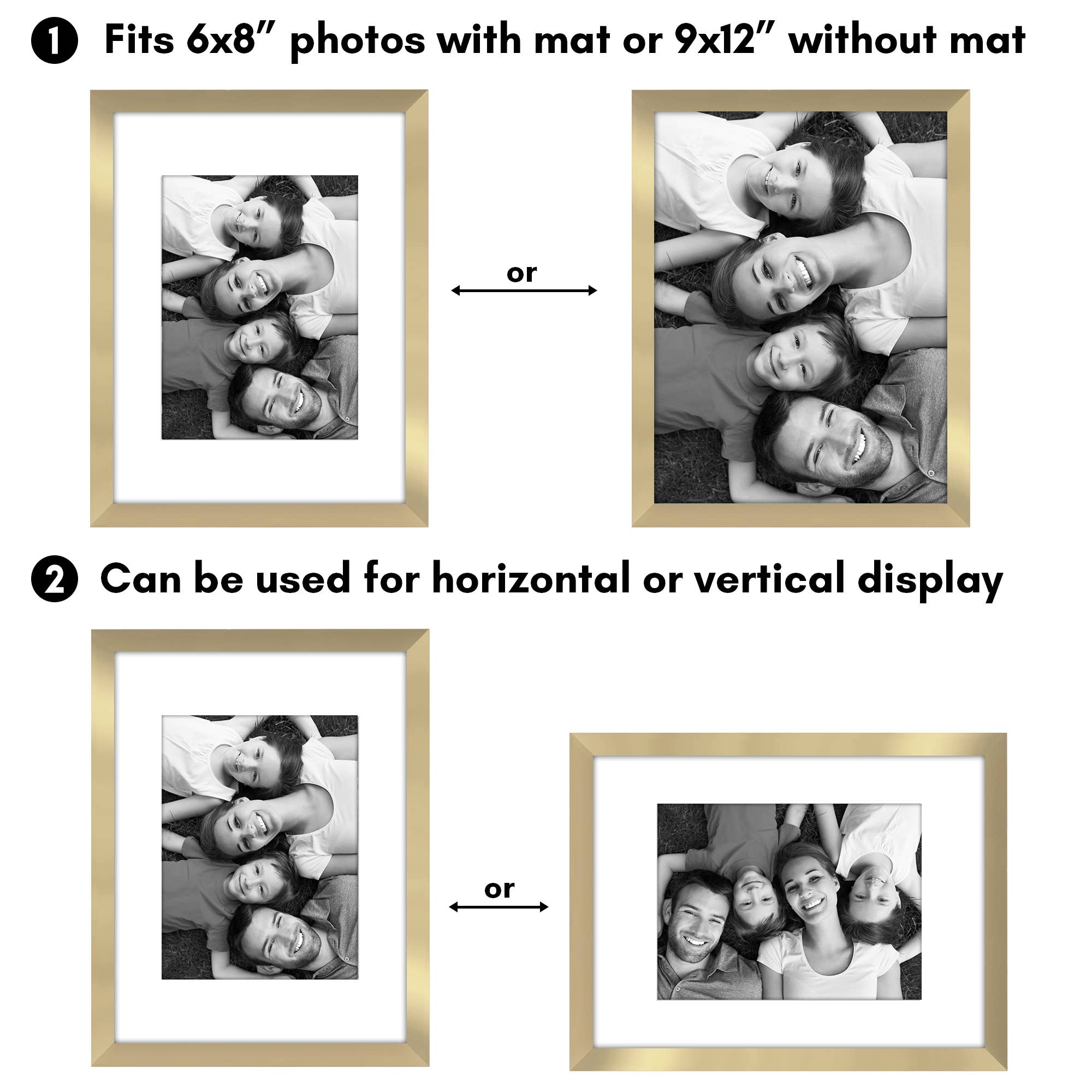 Americanflat - Wholesale Picture Frame - Americanflat 5 Pack Picture Frames With Mat Plexiglass Cover123