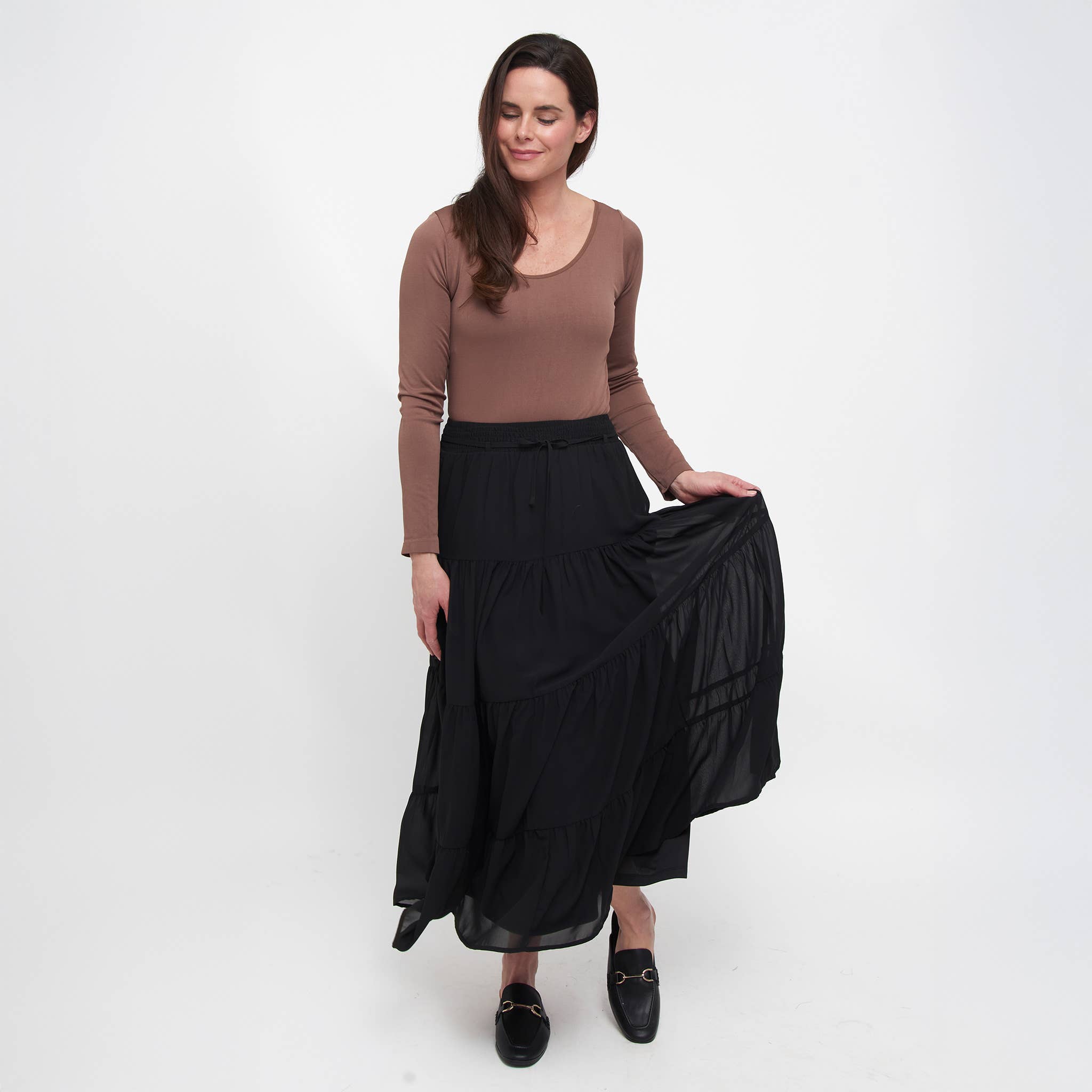 Elsie & Zoey - Vendita all'ingrosso Gonna - Donna - Gonna Maxi a Strati Hazel Georgette21