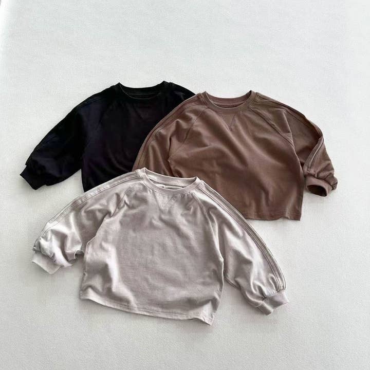 Jersey Unisex Infantil de Manga Larga y Color Sólido para Otoño para venta al por mayor de MyKids-USA®