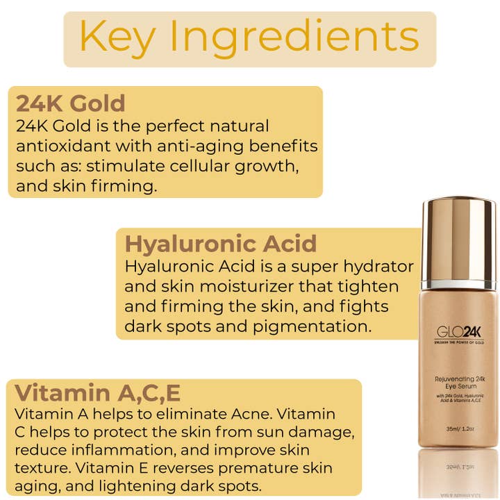 GLO24K - Wholesale Eye Serum - Rejuvenating 24k Eye Serum-with 24k Gold & Hyaluronic Acid2