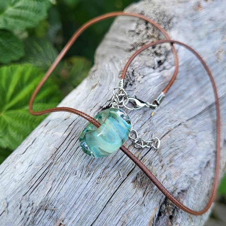 AB Glass Designs - Wholesale Beaded/Pearl Necklace - Ocean Breeze Chunky Glass Lampwork Bead Necklace