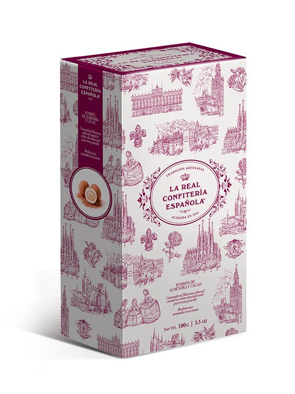 Hispania ask (mandelpralin, choklad och kakao) för wholesale av LA REAL CONFITERIA