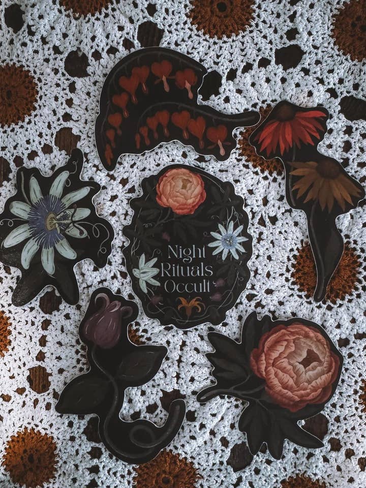 Paquete de adhesivos florales para venta al por mayor de Night Rituals Occult