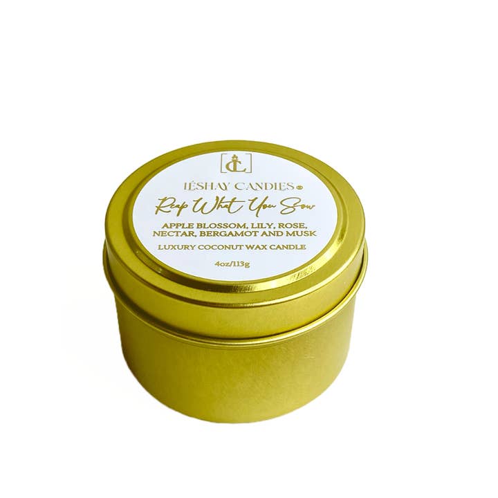 Leshay Candles, LLC - Wholesale Travel Candles - REAP WHAT YOU SOW CHRISTIAN TRAVEL LUXURY CANDLE1