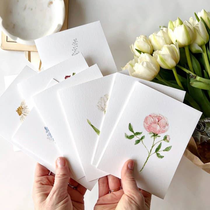 emily lex studio – wholesale Stationery/notecard set – garden flowers assorted notecard set1
