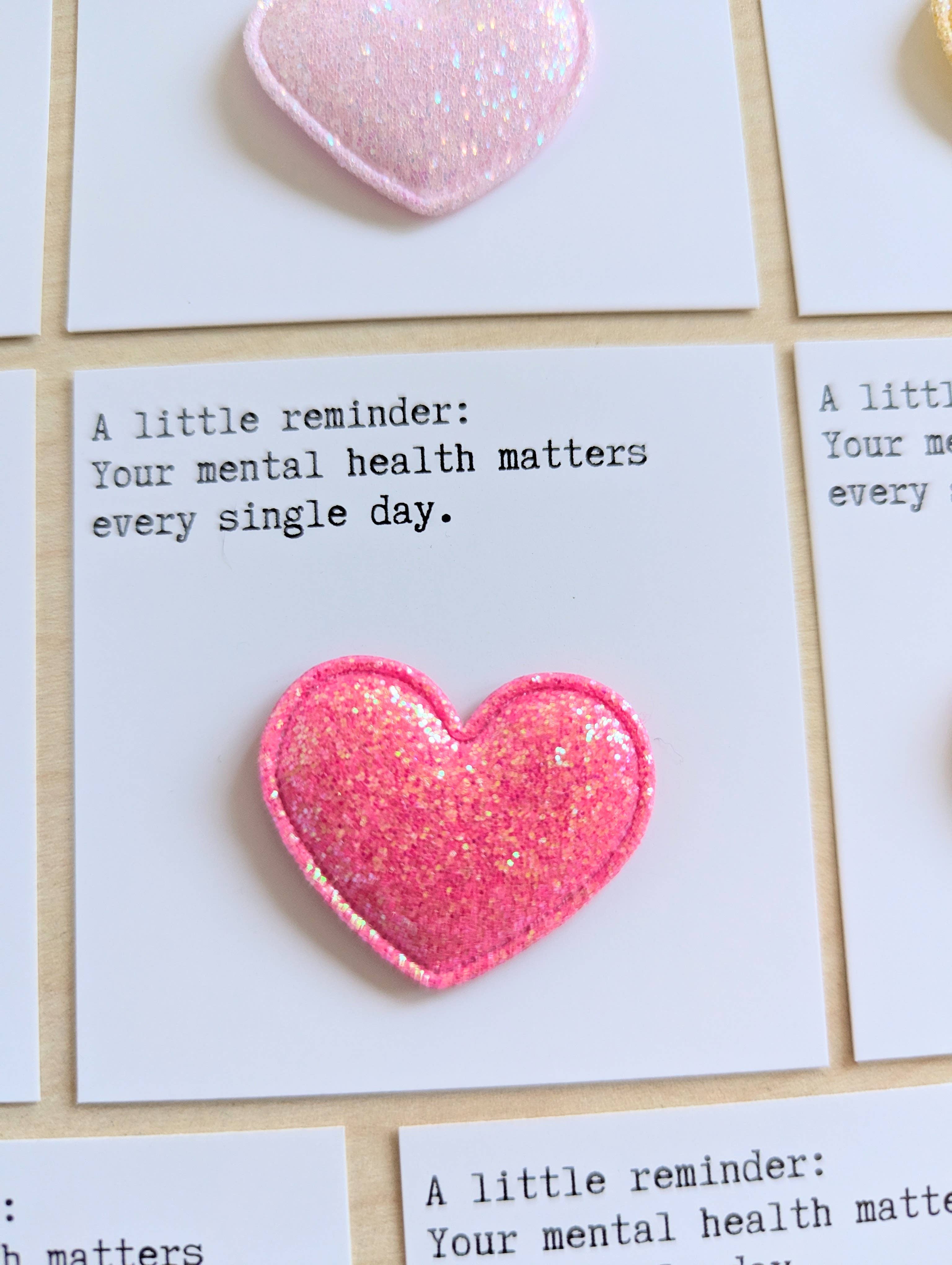 Uplifted Ink - Vente Carte de vœux classique - Carte de rappel de santé mentale avec cadeau cœur pailleté1