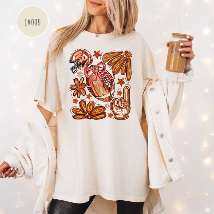 T-shirt de jour de match de football Comfort Colors pour fête de football pour la vente par CindyL Boutique