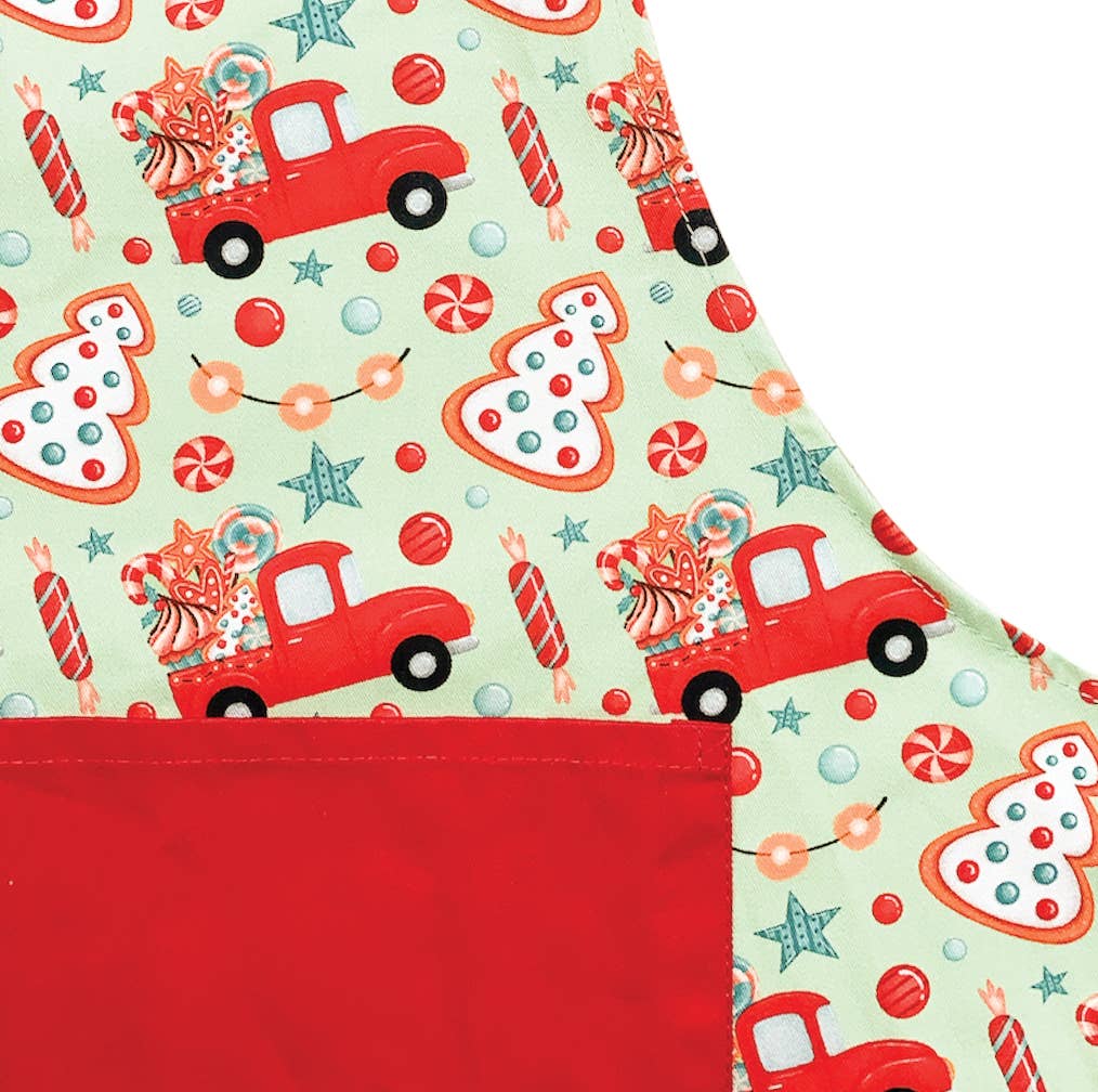 Summitbaking - Wholesale Apron - Kids - Christmas Children's Apron- Holiday Treat Truck, CASE OF 31