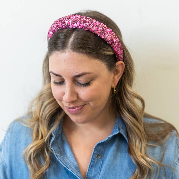 Bandeau All That Glitter - Marron + Rose | Cadeau de Saint-Valentin pour la vente par Headbands of Hope | One Purchased One Donated