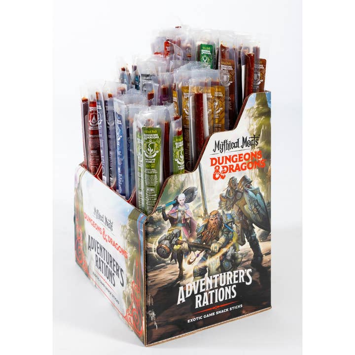 Mythical Meats - Wholesale Retailer Display - Food & Drink - 12 Flavor DUNGEONS & DRAGONS® Starter Pack - 144 Sticks Per Display