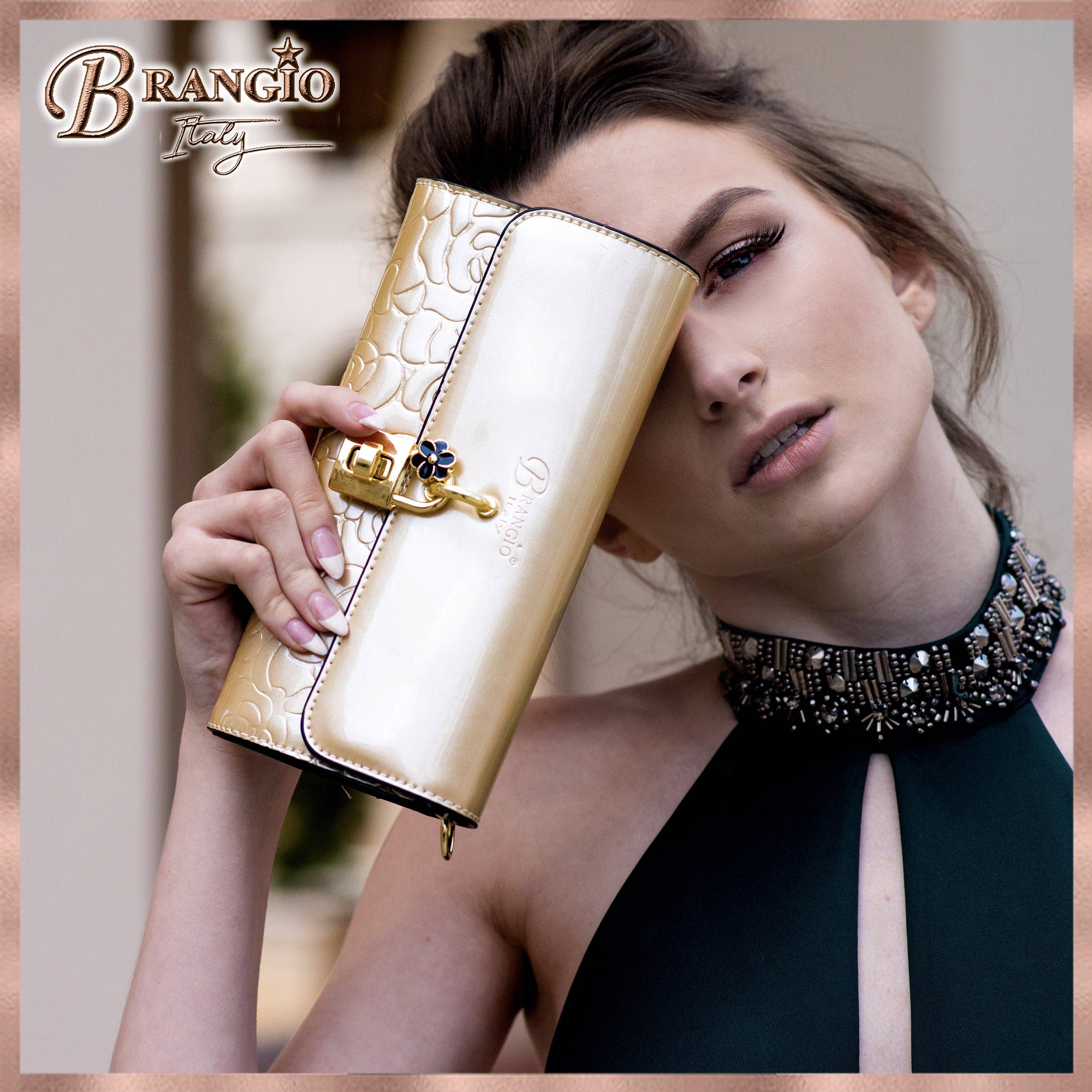 Brangio (Italy) Company Inc. - Vendita all'ingrosso Pochette - Donna - Brangio Italy Elegante Pochette e Portafoglio in Pelle Verniciata1