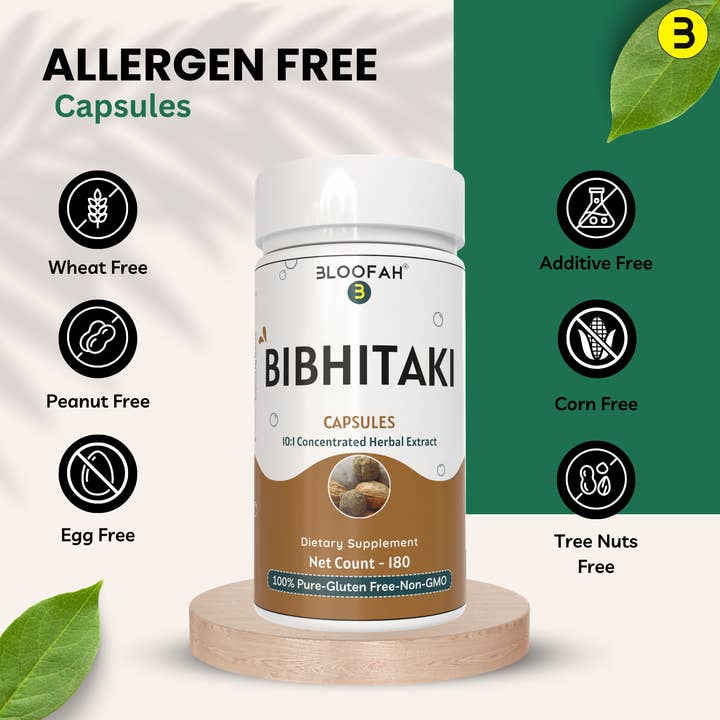 Bloofah - Vente Supplément oral/vitamine - Gélules de Bibhitaki 500mg | Extrait de Poudre de Fruit 10:1 Non-OGM