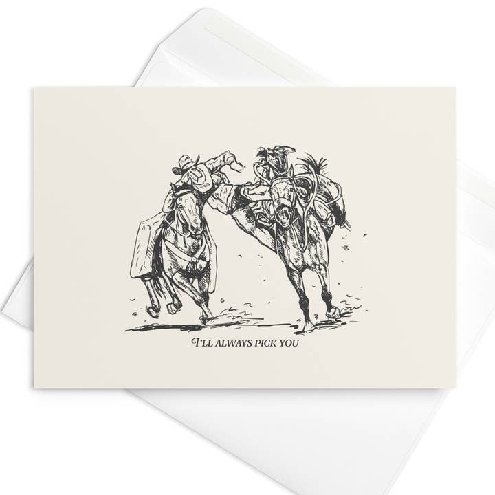 Rodeo Funny Valentine's Day Card for wholesale by Loose Cinch