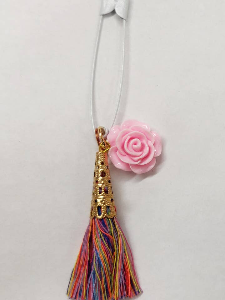 Tasseled Floral Pin for wholesale by Aratta Women's Fashion