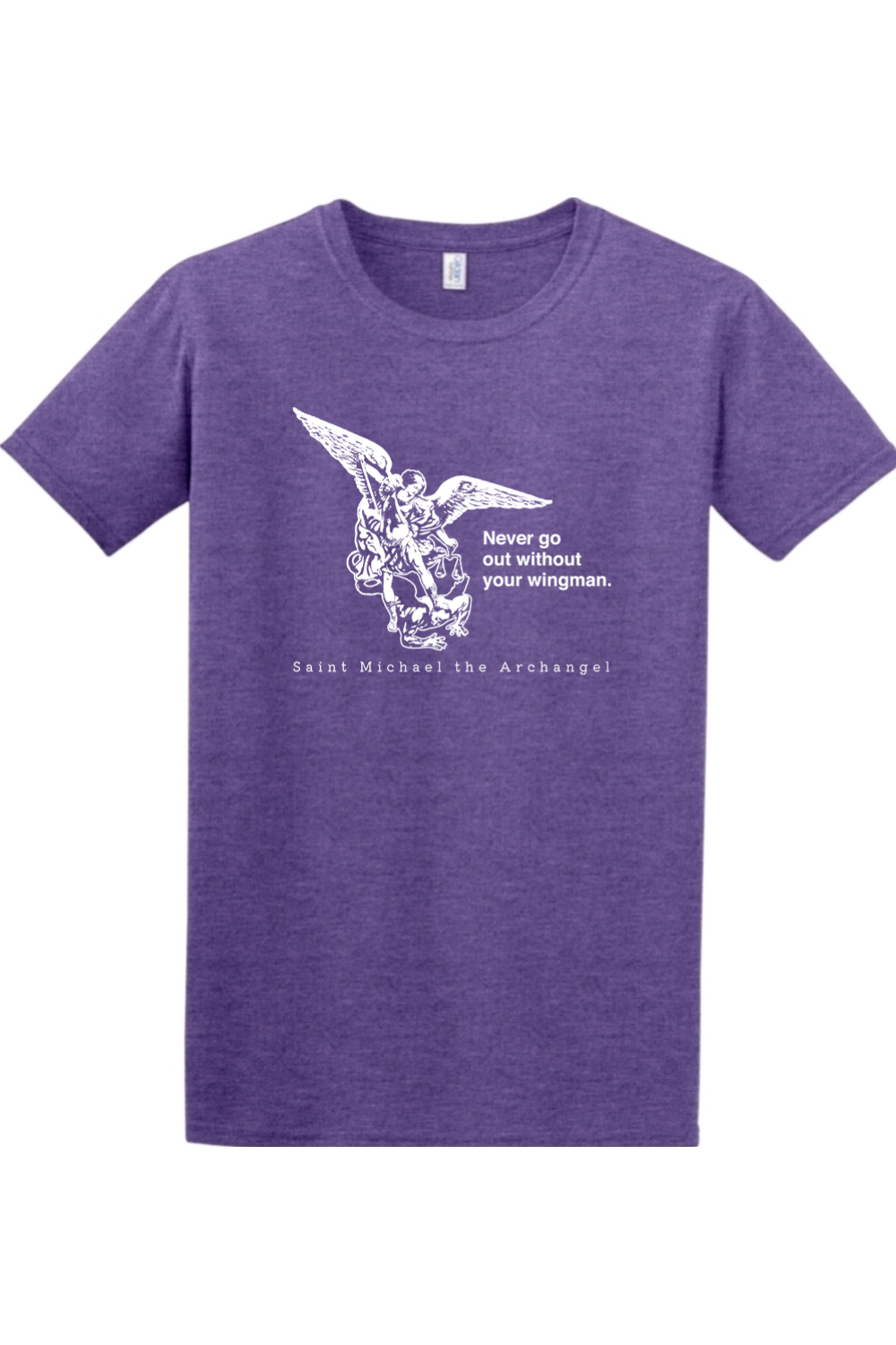 Sock Religious - Wholesale Screen Printed T-Shirt - Unisex - Never Go Without Your Wingman - St. Michael the Archangel Adult T-Shirt7