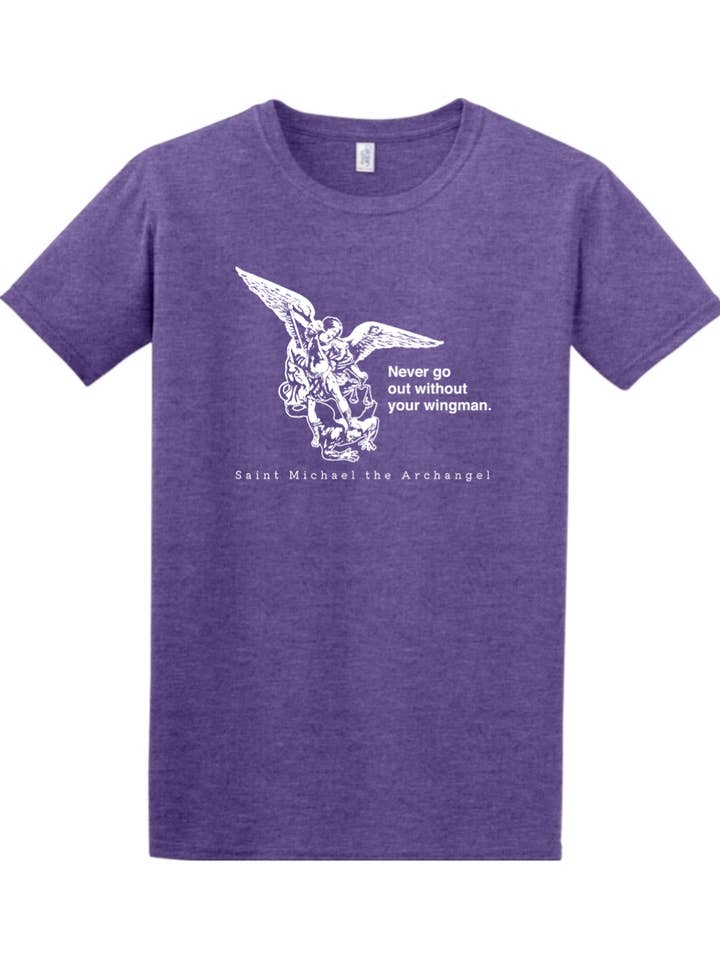Sock Religious - Wholesale Screen printed t-shirt – unisex - Never Go Without Your Wingman - St. Michael the Archangel Adult T-Shirt7